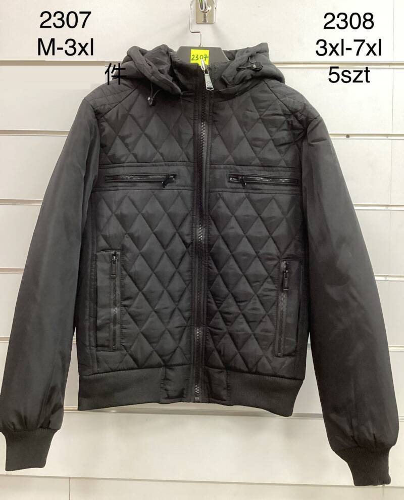 Kurtka męska cienka Roz 3XL-7XL, 1 Kolor Paczka 5 szt